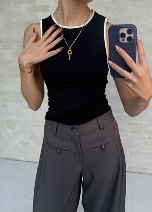 NPS kontrast tank top Black/Ecru Nørgaard På Strøget